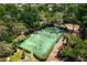 Overhead shot of a green tennis court with surrounding green trees and bushes at 5704 Bratton Dr # 2, Tampa, FL 33617