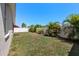 Backyard with a white fence and tropical landscaping at 11009 Silver Dancer Dr, Riverview, FL 33579