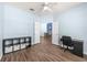 Bedroom with light walls and ceiling fan at 11009 Silver Dancer Dr, Riverview, FL 33579