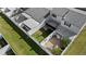 Aerial view of townhome backyards, showcasing fenced yards, patios, and privacy at 11918 Dietz Dr # 28, Tampa, FL 33626