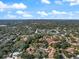 Breathtaking aerial shot of a neighborhood surrounded by lush greenery and mature oak trees at 1908 Bayshore Ct, Safety Harbor, FL 34695