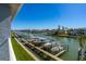 From the balcony, enjoy expansive water views of boats docked in the canal at 545 Pinellas Bayway S # 109, St Petersburg, FL 33715