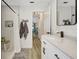 Stylish bathroom features modern fixtures, a sleek vanity, and a luxurious shower at 864 Pinewood W Ter, Palm Harbor, FL 34683