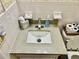 Bathroom with a modern sink and granite countertops at 2331 Finlandia Ln # 43, Clearwater, FL 33763
