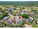 Beautiful aerial view of a home with a private pool nestled within a lush green neighborhood and golf course at 2910 Pine Club Dr, Plant City, FL 33566