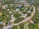 Aerial view of a golf course community with mature trees, a pond, and residential streets at 3147 Mission Grove Dr # 3147, Palm Harbor, FL 34684