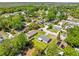 A charming neighborhood with tree-lined streets and well-maintained houses is captured from a high vantage point at 3210 Acacia St, Lutz, FL 33558