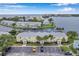 Aerial view of waterfront community with boat docks and easy access to the open water at 5101 Coquina Key Se Dr # A, St Petersburg, FL 33705