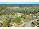 Aerial view of a home nestled among lush greenery and neighborhood streets at 8437 Indies Dr, Hudson, FL 34667