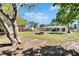 Large backyard featuring mature trees, a fire pit, and ample space for recreation at 1006 Mandalay Dr, Brandon, FL 33511