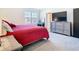 Cozy bedroom with plush carpet and a window with blinds, plus furniture at 10727 Penny Gale Loop, San Antonio, FL 33576