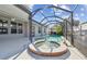 Relaxing pool and spa area with a screened enclosure offer an ideal outdoor retreat at 12304 Silton Peace Dr, Riverview, FL 33579