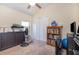 Bedroom featuring carpet, a ceiling fan, and a closet at 14205 Stockwell Ln, Ruskin, FL 33573
