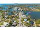 Aerial view of waterfront home showing its location on the canal with access to the bay at 3418 Overlook Ne Dr, St Petersburg, FL 33703