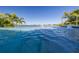 Resort-style pool area surrounded by lush palm trees and beautiful waterfront views at 3418 Overlook Ne Dr, St Petersburg, FL 33703