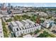 Aerial view of urban townhomes with rooftop terraces, blending city living and private outdoor space at 401 N Oregon Ave # 1, Tampa, FL 33606