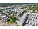 Aerial view of city neighborhood featuring modern townhomes and lush landscaping at 401 N Oregon Ave # 1, Tampa, FL 33606