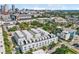Aerial view of townhomes with rooftop terraces, blending urban living and private outdoor space at 401 N Oregon Ave # 1, Tampa, FL 33606