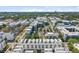 Panoramic aerial view of city neighborhood with modern townhomes with rooftop terraces at 401 N Oregon Ave # 1, Tampa, FL 33606