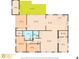 Detailed floor plan showing layout of bedrooms, bathrooms, kitchen, living room, and patio at 4105 W Iowa Ave, Tampa, FL 33616