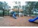 Community playground with a blue slide and shade coverings, perfect for Gathering fun and outdoor activity at 513 Manns Harbor Dr, Apollo Beach, FL 33572