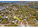 Aerial view of the property and surrounding neighborhood at 5433 Palmetto Rd, New Port Richey, FL 34652