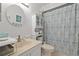 Bathroom features a vanity, a large mirror and a toilet with a shower/tub combination at 6140 Sun Blvd # 5, St Petersburg, FL 33715