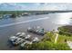 Aerial view of boat slips with quick access to the open bay at 8910 Eagle Watch Dr, Riverview, FL 33578