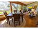 Sun-filled dining room with scenic views, hardwood flooring, and modern lighting at 8910 Eagle Watch Dr, Riverview, FL 33578