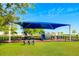 The community playground features a covered play area with slides and climbing structures on a well-maintained green space at 10914 Penny Gale Loop, San Antonio, FL 33576