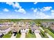 An aerial view shows the neighborhood's attractive, well-maintained single Gathering homes at 16316 Silent Sands Ln, Odessa, FL 33556