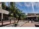 Community deck area featuring wooden planks, palm trees, and seating for relaxing by the water at 2571 Cyprus Dr # 1-105, Palm Harbor, FL 34684