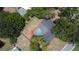 Aerial view showcasing a fenced backyard and swimming pool at 2715 Willow Oaks Dr, Valrico, FL 33594