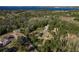 High angle shot of a wooded area featuring the property's house and outbuildings, providing a serene living environment at 317 Old East Lake Rd, Tarpon Springs, FL 34688