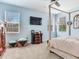 Spacious bedroom with a four-poster bed, lots of natural light, and carpet flooring at 5128 Admiral Pointe Dr, Apollo Beach, FL 33572