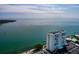 Beautiful aerial view of the waterfront condo building with stunning ocean and coastal scenery at 7200 Sunshine Skyway S Ln # 3D, St Petersburg, FL 33711