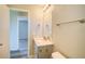 Small bathroom features modern vanity and fixtures at 7509 Mesa St, North Port, FL 34287