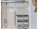 Bathroom with a shower/tub combo behind sliding glass doors and matching towels at 9302 Deer Creek Dr, Tampa, FL 33647