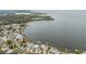 Panoramic aerial view of waterfront neighborhood with stunning views and convenient boating access at 200 Driftwood W Dr, Palm Harbor, FL 34683