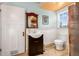 Bathroom boasts elegant fixtures, ample natural light from the window, and a spacious design at 3000 2Nd N Ave, St Petersburg, FL 33713