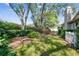 Lush backyard featuring a vibrant green lawn, mature trees, and manicured landscaping, creating a tranquil outdoor setting at 3952 Applegate Cir, Brandon, FL 33511