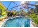 Outdoor pool with seating, screened enclosure, and landscaping, perfect for relaxation at 5953 36Th N Ave, St Petersburg, FL 33710
