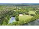 A scenic aerial view of the community, showing baseball field and tennis courts at 9314 Heritage Oak Ct, Tampa, FL 33647