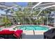 Screened pool with lush landscaping provides privacy and shade at 9314 Heritage Oak Ct, Tampa, FL 33647