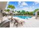 Inviting pool area surrounded by lounge chairs, palm trees, and lush landscaping, perfect for enjoying sunny days at 1018 Rose Blossom Ct, Tampa, FL 33613