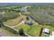 Sprawling estate with a tranquil pond, lush greenery, and a pristine swimming pool at 19530 Barrie Acres Trl, Odessa, FL 33556