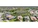 Aerial view of a residential neighborhood featuring well-maintained homes and lush green spaces at 2468 Coco Palm Cir, Wesley Chapel, FL 33543