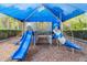 A shaded community playground for to enjoy with slides and other fun features, offering a safe and playful environment at 2468 Coco Palm Cir, Wesley Chapel, FL 33543