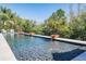 Relax in the stunning pool as it seamlessly blends with the serene landscaping, creating a tranquil retreat in your backyard at 2468 Coco Palm Cir, Wesley Chapel, FL 33543