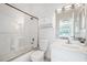 Clean and bright bathroom featuring a shower-tub combination and modern fixtures at 297 Countryside Key Blvd, Oldsmar, FL 34677